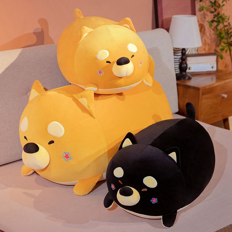 Sleeping shiba inu huggable plush toy pillows small to medium size