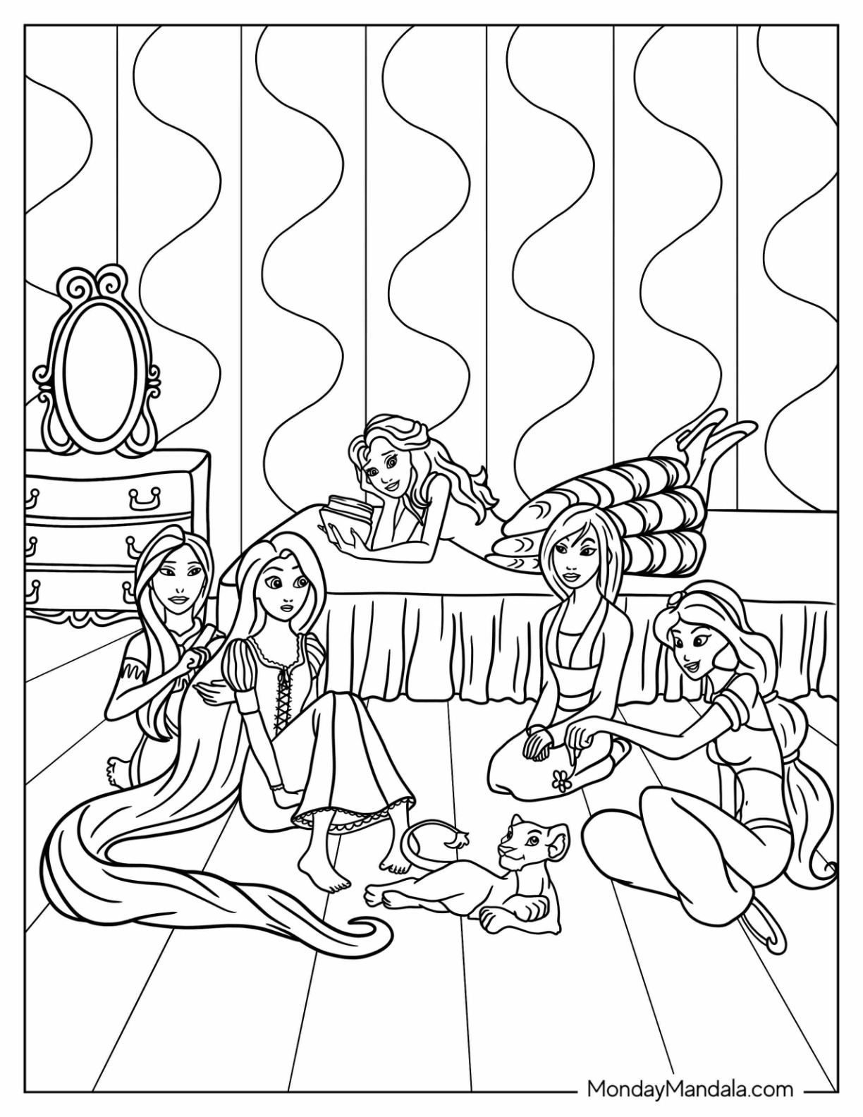 Disney princess coloring pages free pdf printables