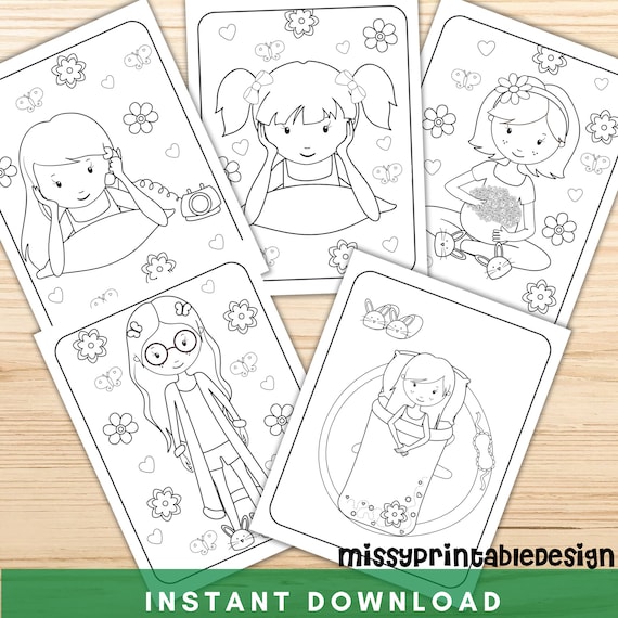 Girls sleepover coloring and activity pages printable slumber