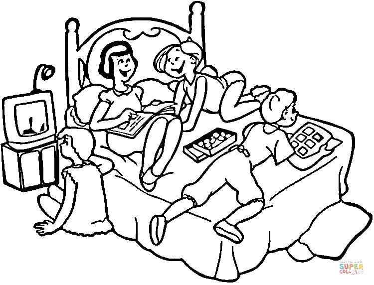 Sleepover coloring page free printable coloring pages