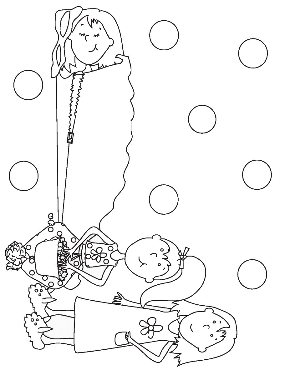 Sleepover coloring pages â birthday printable