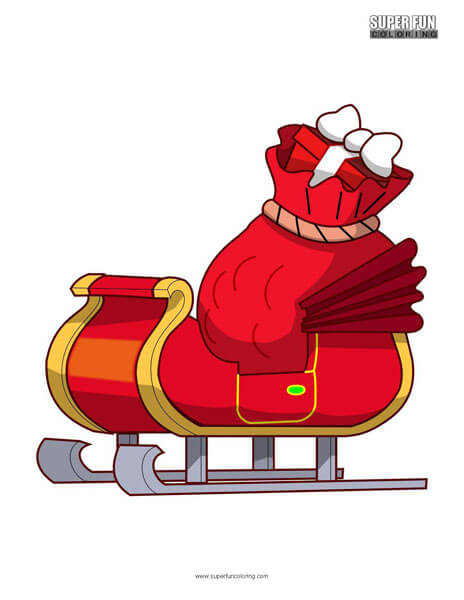 Santas sleigh coloring page