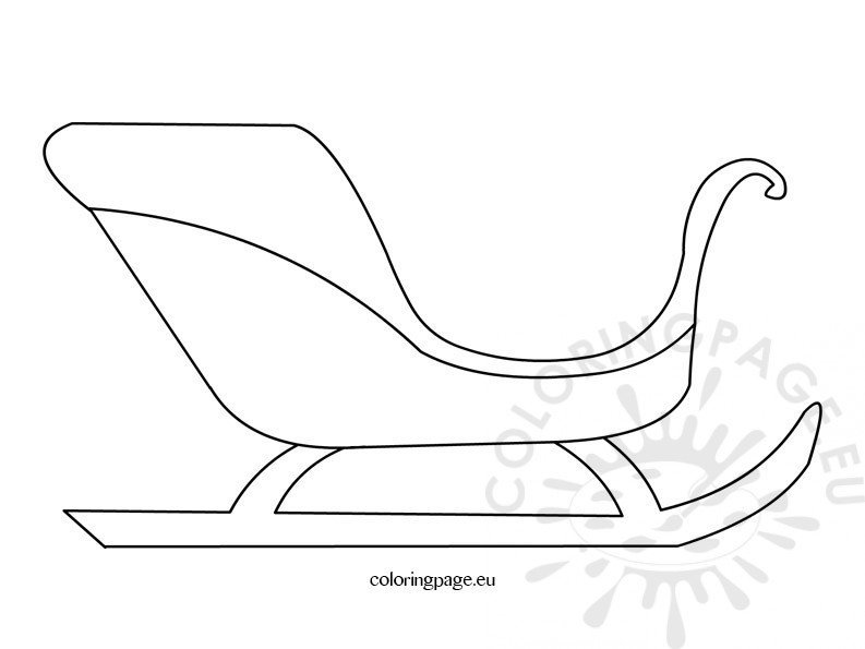 Christmas sleigh template coloring page