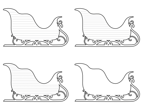 Free printable elegant santa sleigh