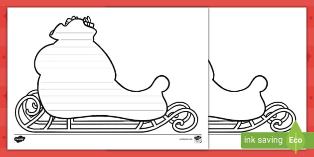 Sleigh writing template teacher made