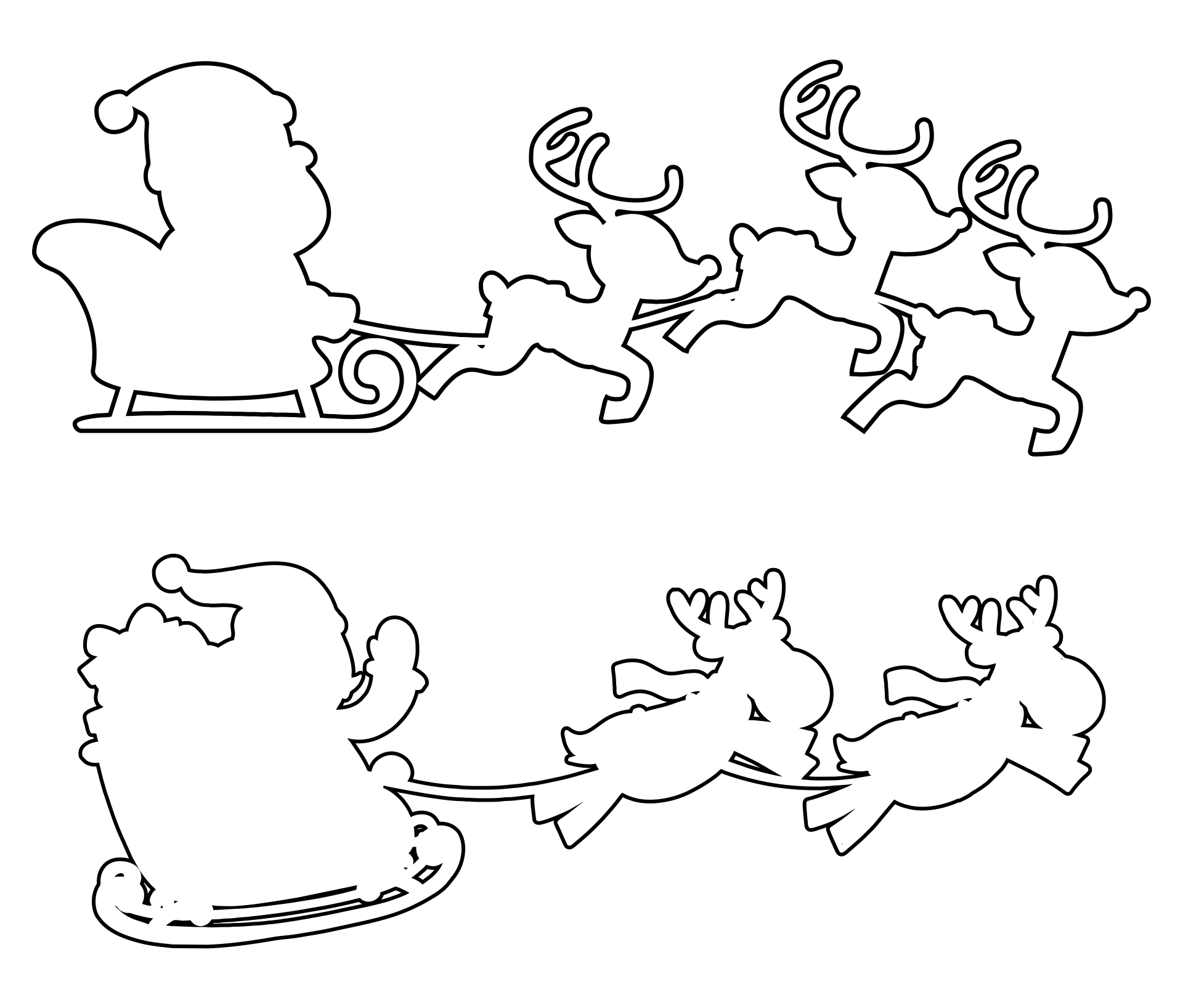 Best printable santa sleigh and reindeer pdf for free at