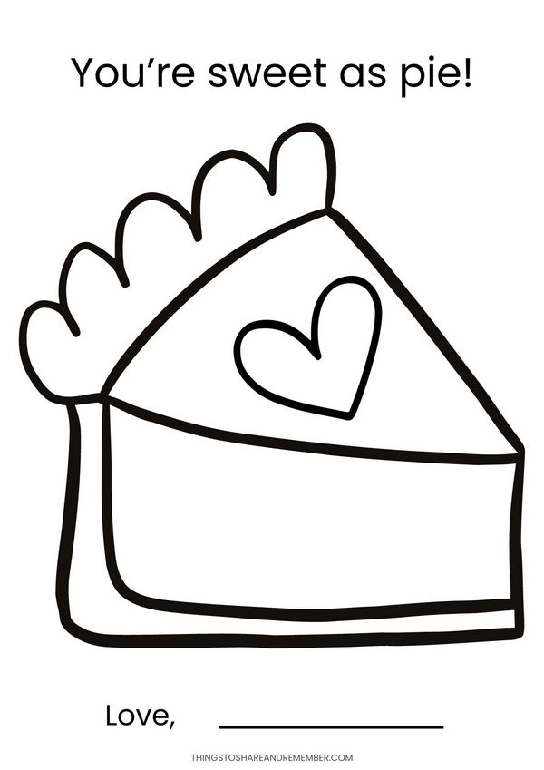 Youre sweet as pie craft template page share remember celebrating child home