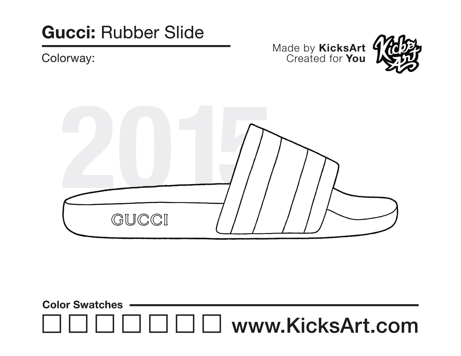 Gucci rubber slide sneaker coloring pages