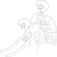 Playground slide coloring pages