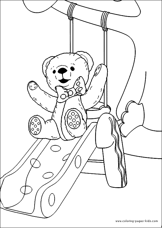 Teddy on a slide color page