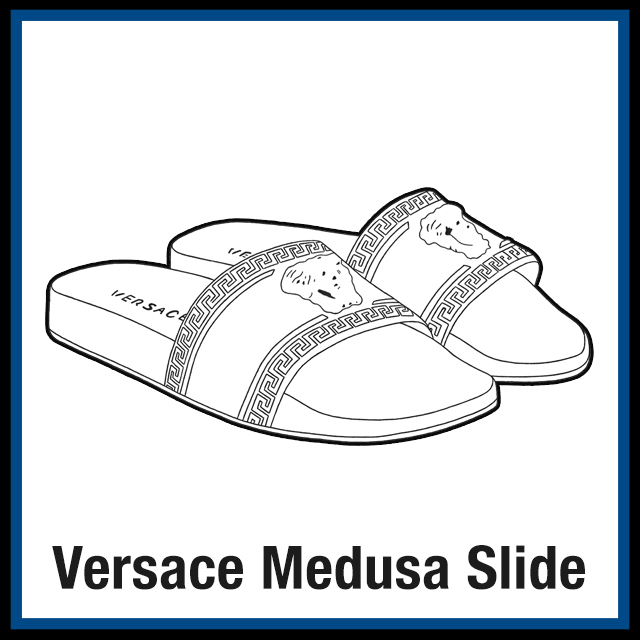 Versace medusa head beach slide sneaker coloring pages