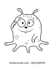Hakuun funny cute slime alien monster tentacles liittyvã vektorikuva rojaltivapaa