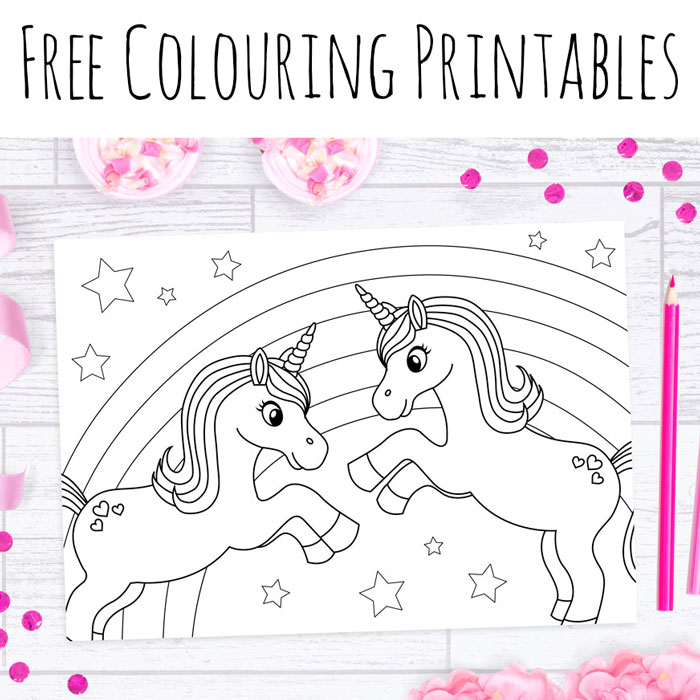 Free unicorn colouring sheets â doodle and stitch
