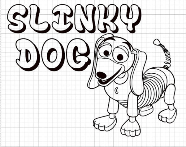 Slinky dog toy story land disney iron on decal for shirt