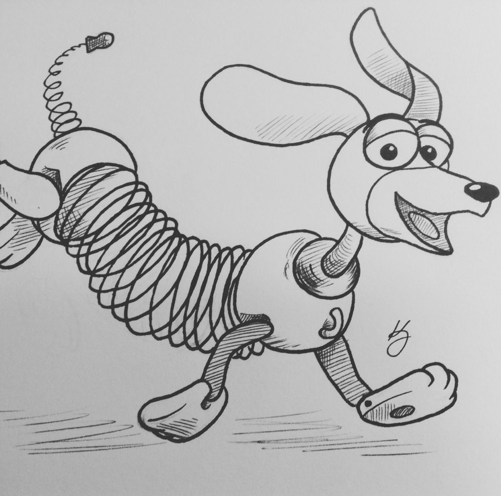 Zookie the dragon on x day slinky dog inktober cartooncanines toystory httpstcocmgjxaoppd x