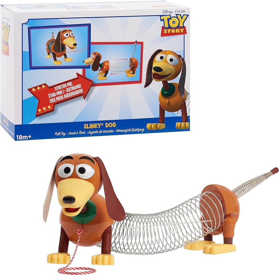 Disneyâpixars toy story slinky dog pull toy walking spring toy for boys and girls officially licensed kids toys for ages month by just play toys games