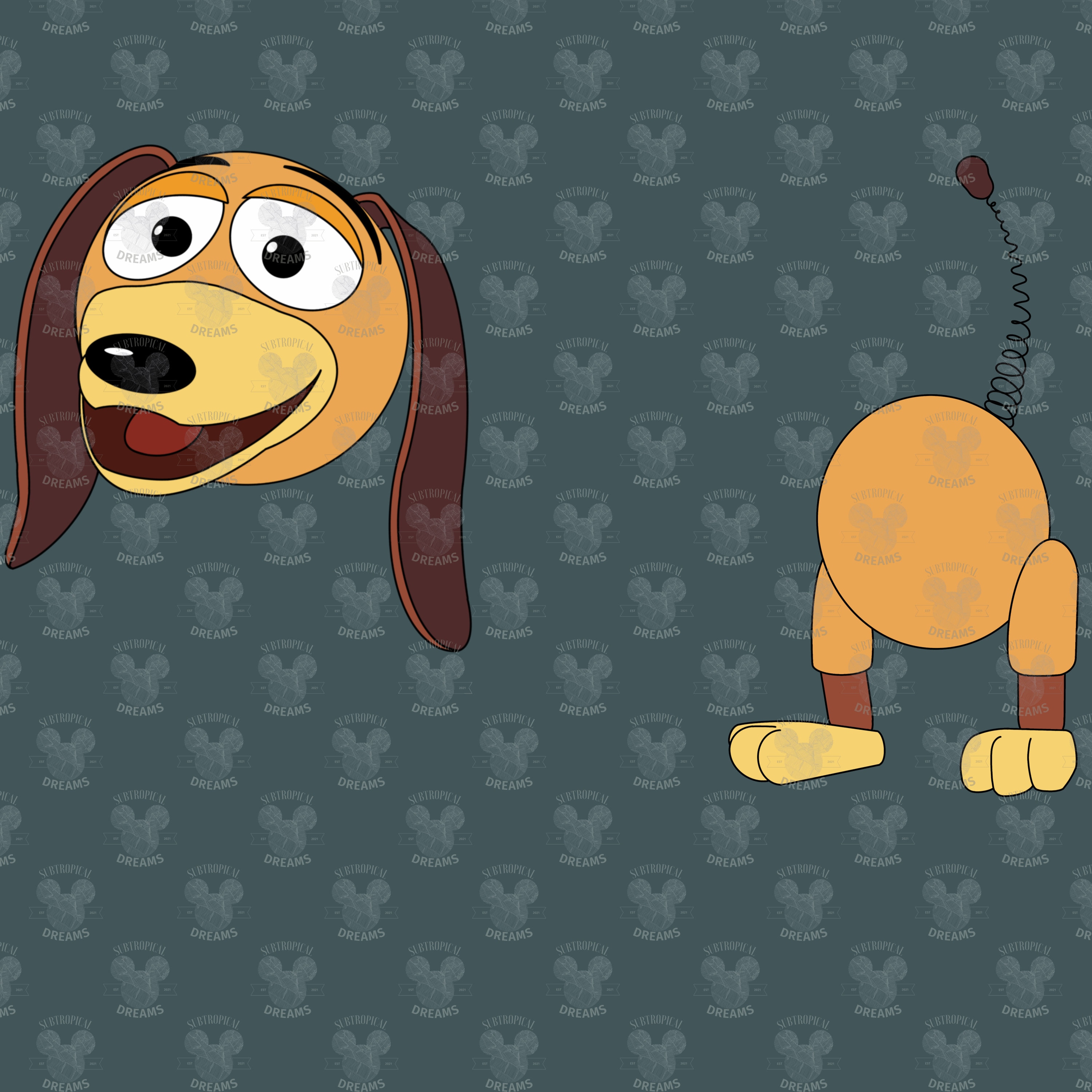 Toy story slinky dog face and rump svg
