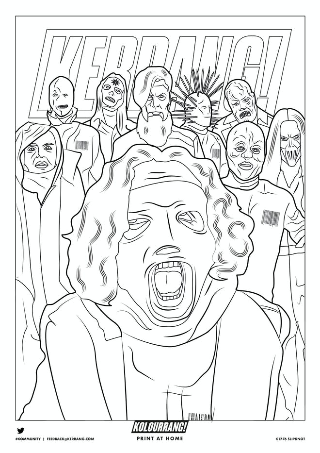 Color in your favorite hard rockers with these kerrang cover coloring books