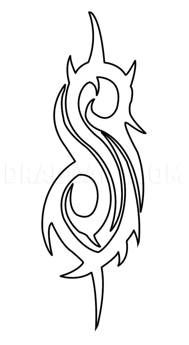 How to draw the slipknot symbol step by step drawing guide by dawn slipknot tattoo slipknot cool tattoos for guys