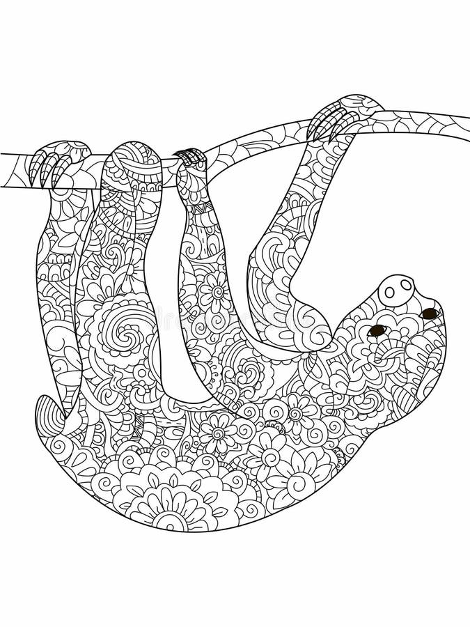 Sloth coloring book stock illustrations â sloth coloring book stock illustrations vectors clipart