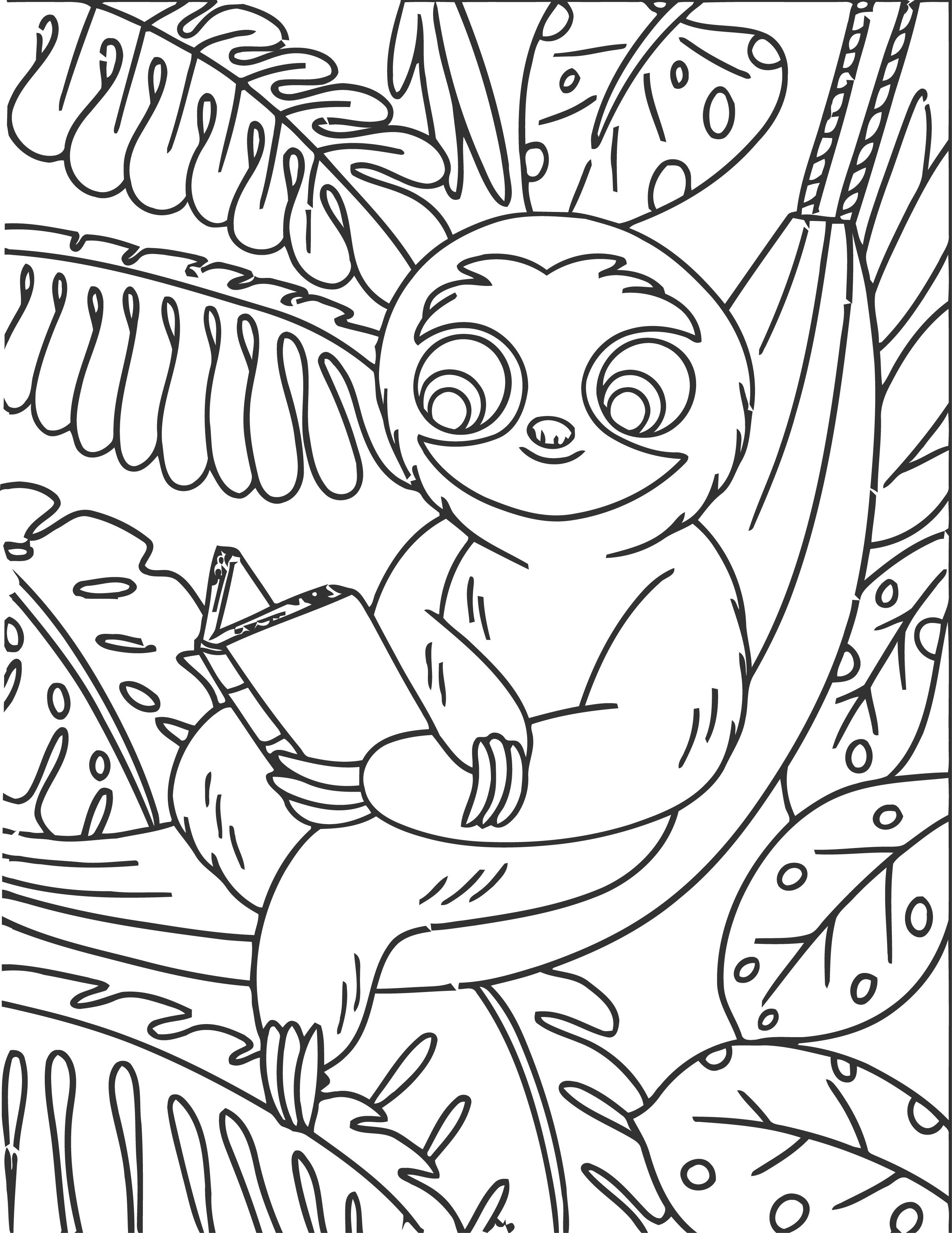 Give funny sloth coloring pages in hrs by sopnaislam