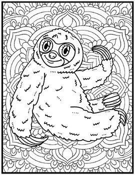 Sloth coloring pages mindfulness coloring sheets by qetsy tpt