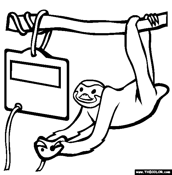 Sloth loves videogaes online coloring page