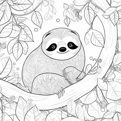 Sloth pages for kids