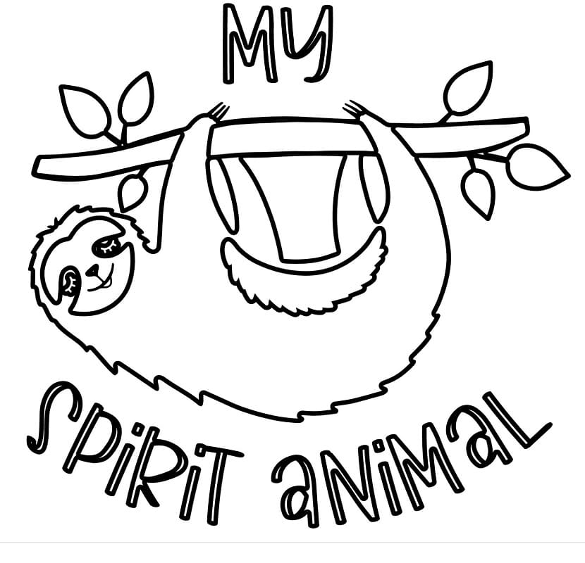Sloth free for kids coloring page