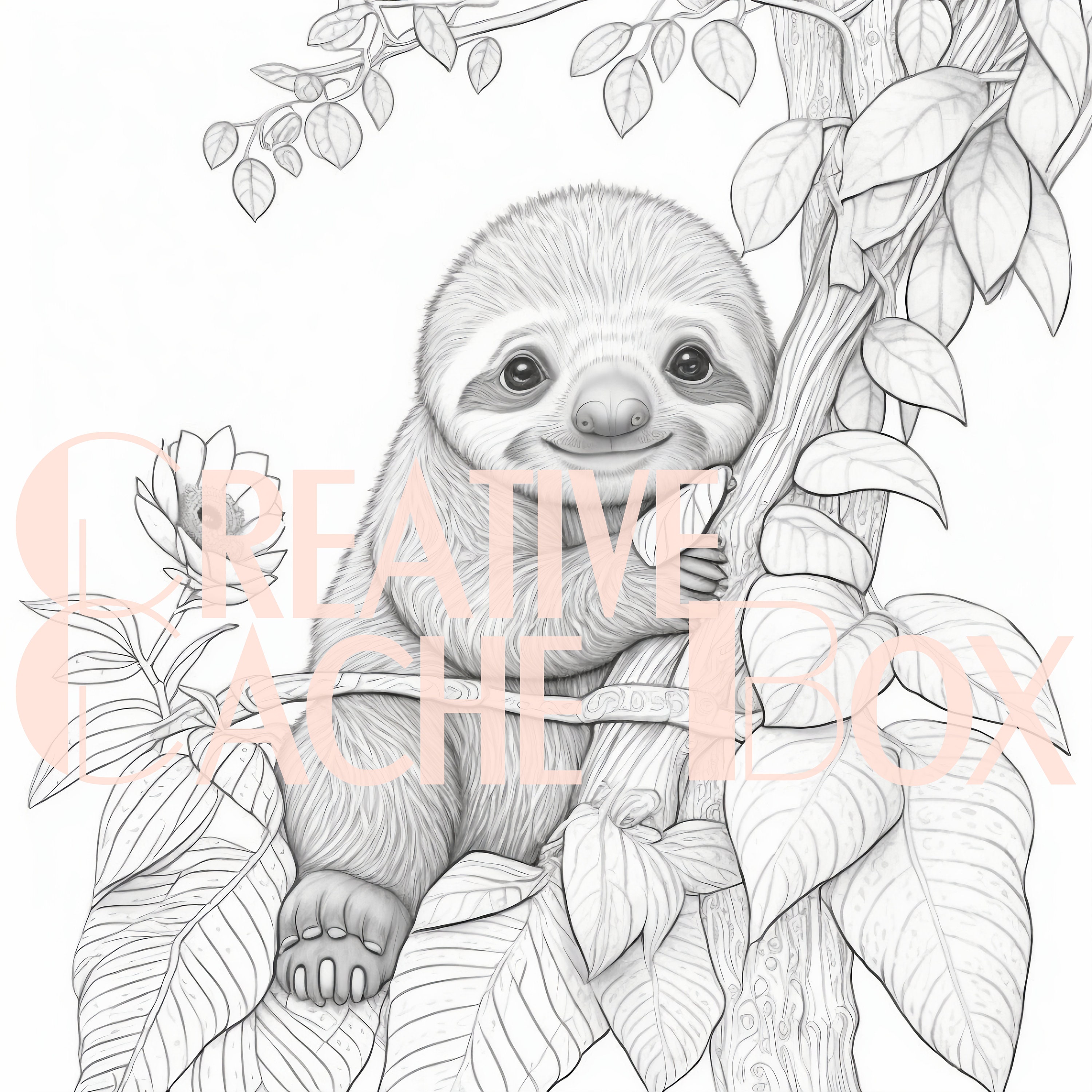 Sloth coloring pages