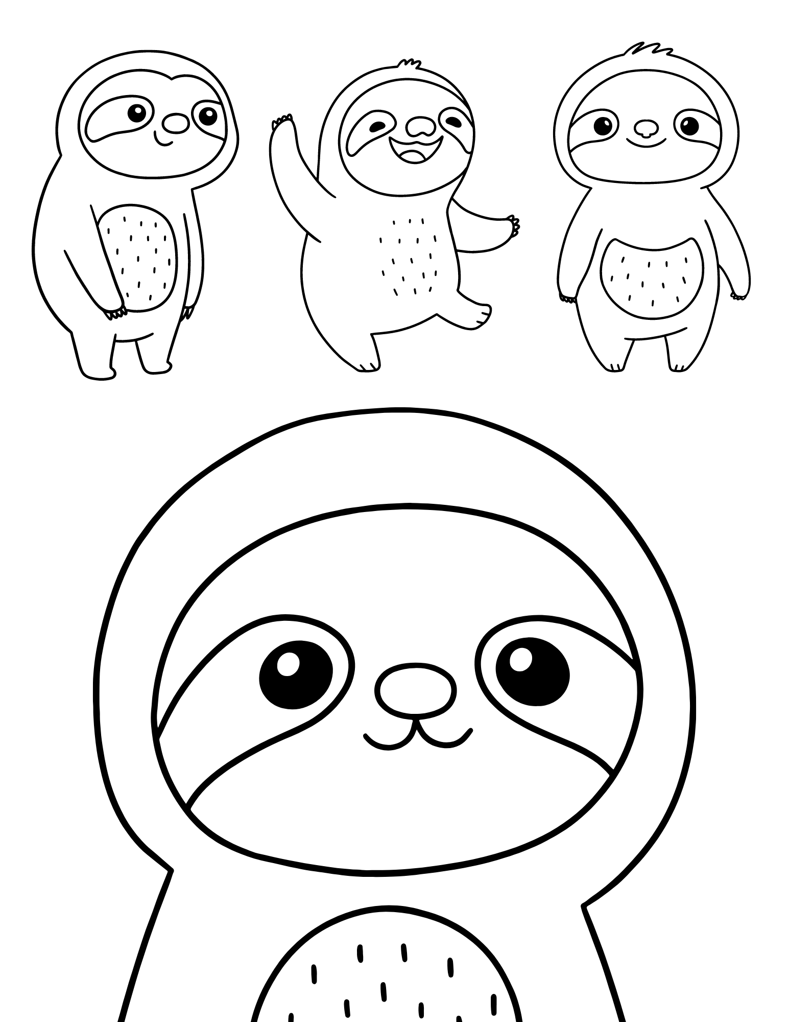 Free sloth coloring pages and fun facts about sloths