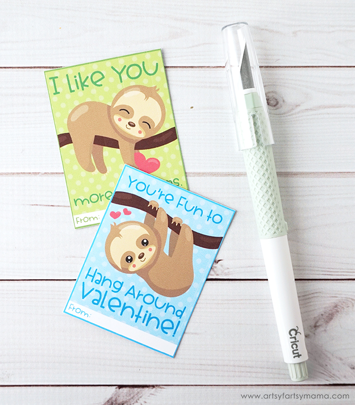 Free printable sloth valentines artsy