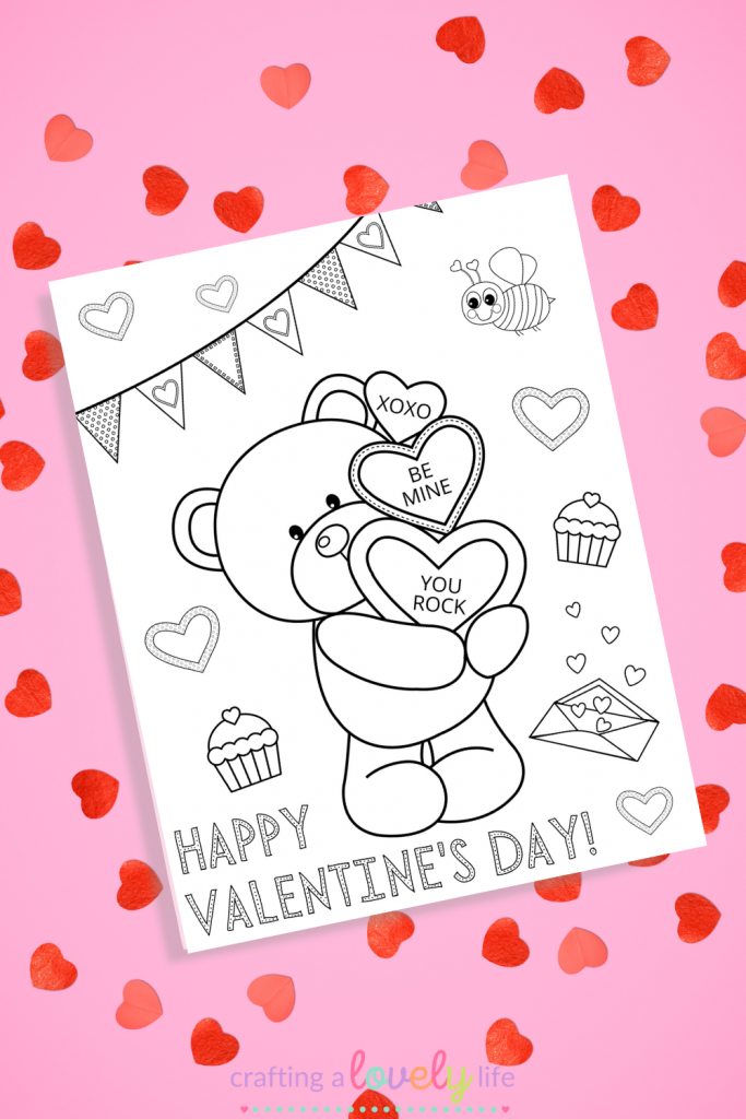 Sloth valentines day coloring page
