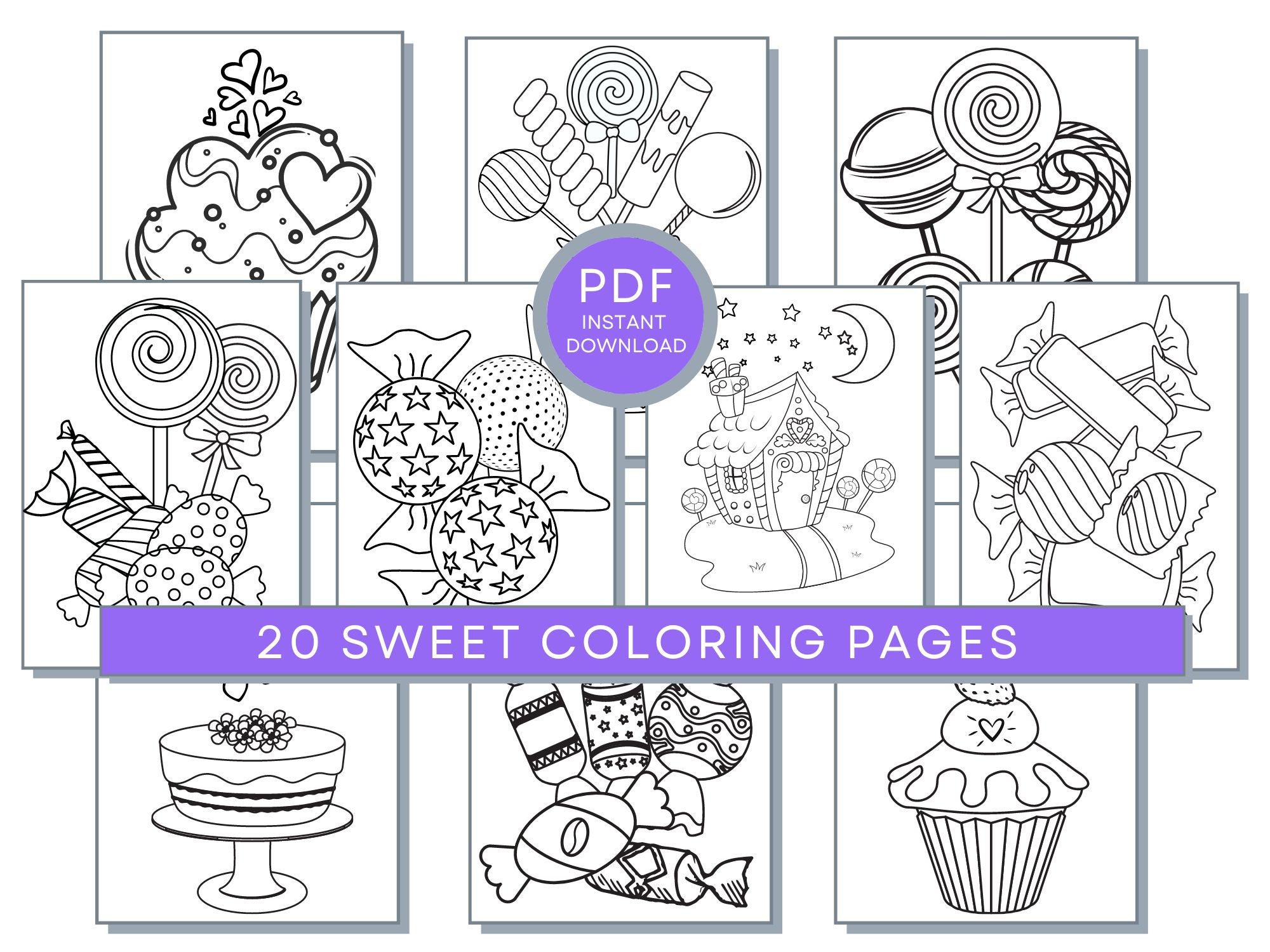 Sweets coloring pages for kids sweets printable coloring pages of ice cream cup cakes coloring lollipops coloring candy coloring pages