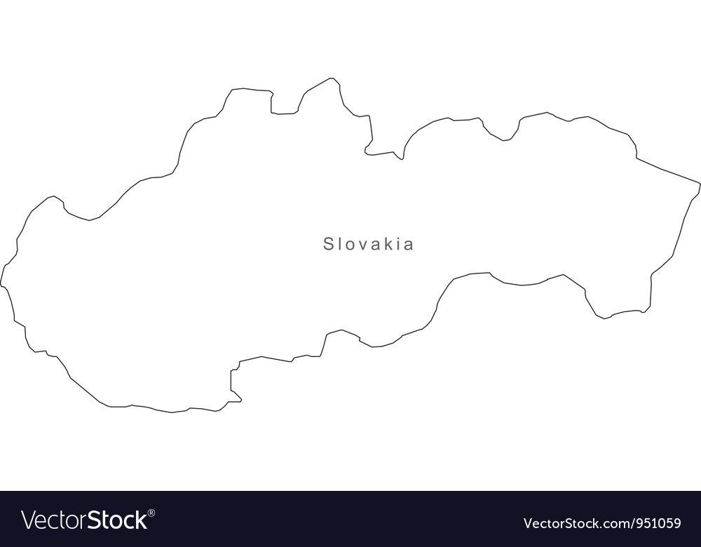 Black white slovakia outline map royalty free vector image