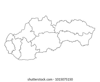 Slovakia outline map detailed isolated vector stock vector royalty free