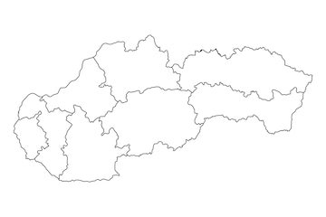 Premium vector slovakia map with regions vector illustration
