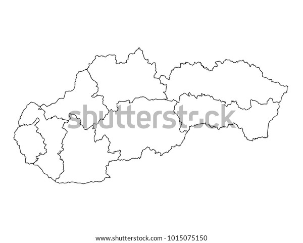 Slovakia outline map detailed isolated vector stock vector royalty free