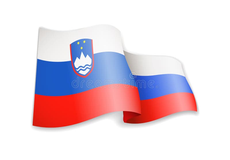 Waving slovenia flag on white background stock illustration