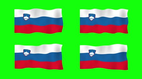 Slovenia waving flag stock video footage
