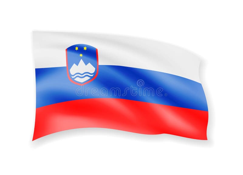 Waving slovenia flag on white background stock illustration