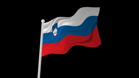 Slovenia map flag stock video footage