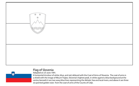 Flag of slovenia coloring page free printable coloring pages