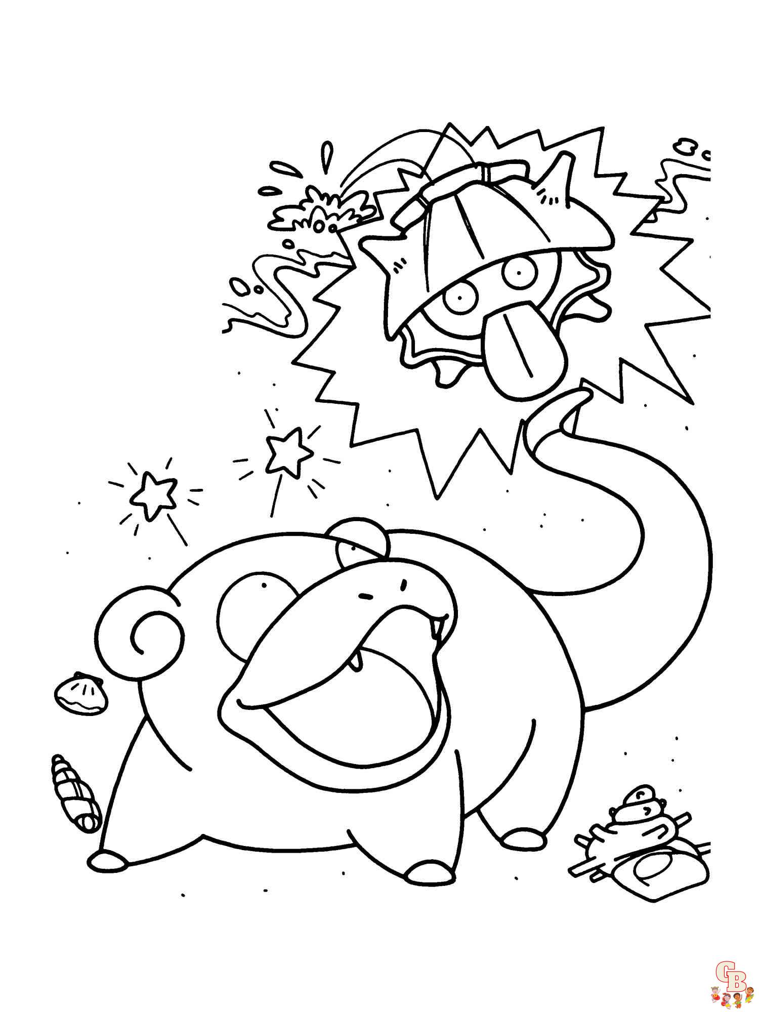 Slowpoke kräsojamäs lapas â drukäjamas bezmaksas un vienkäråi