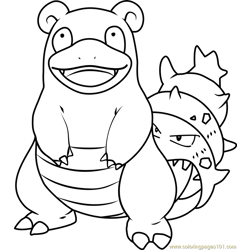 Slowbro pokemon coloring page for kids