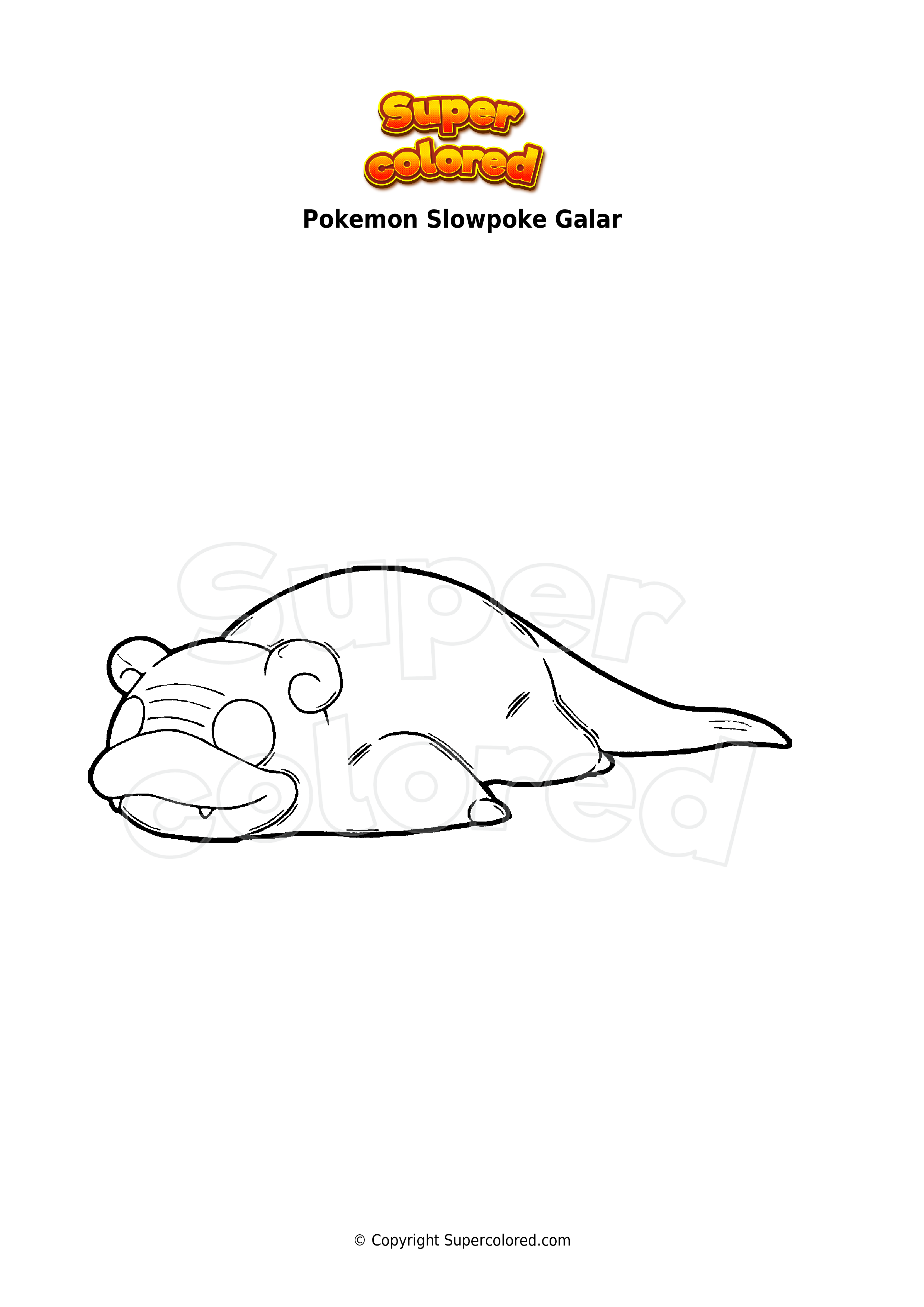 Coloring page pokemon slowpoke galar