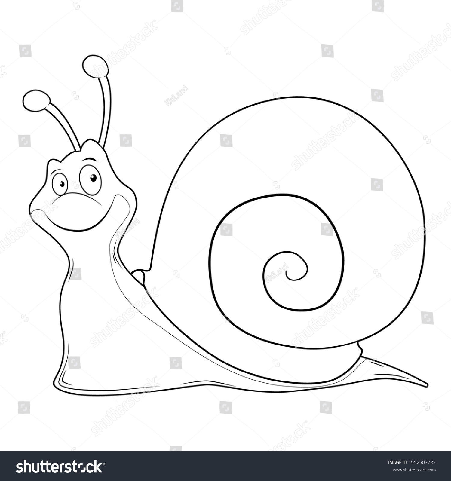 Colorless cartoon snail slug coloring pages stock vector royalty free