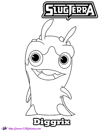 Free printable coloring page of diggrix from slugterra â