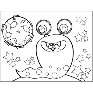 Space slug coloring page