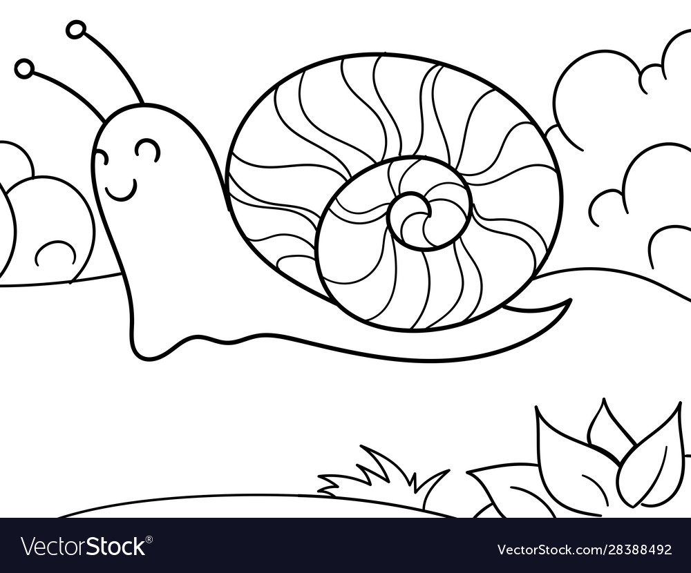 Children coloring slug snail in nature royalty free vector